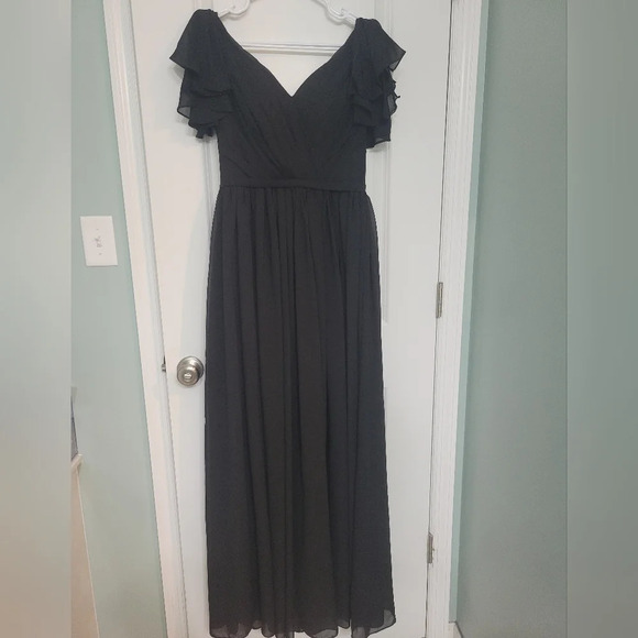 Black Women's Maxi Dress, Corset Back, Size M, Witchy, Whimsigoth, Bridesmaid - Picture 3 of 5